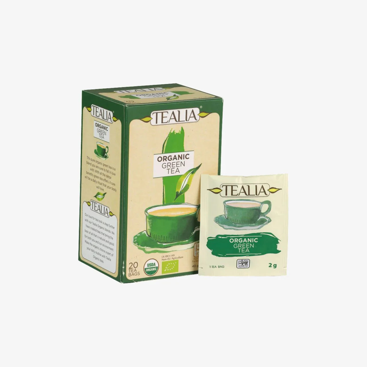 Organic Green Tea (20 Envelope Tea Bags)